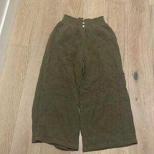 Green flowy beach pants
